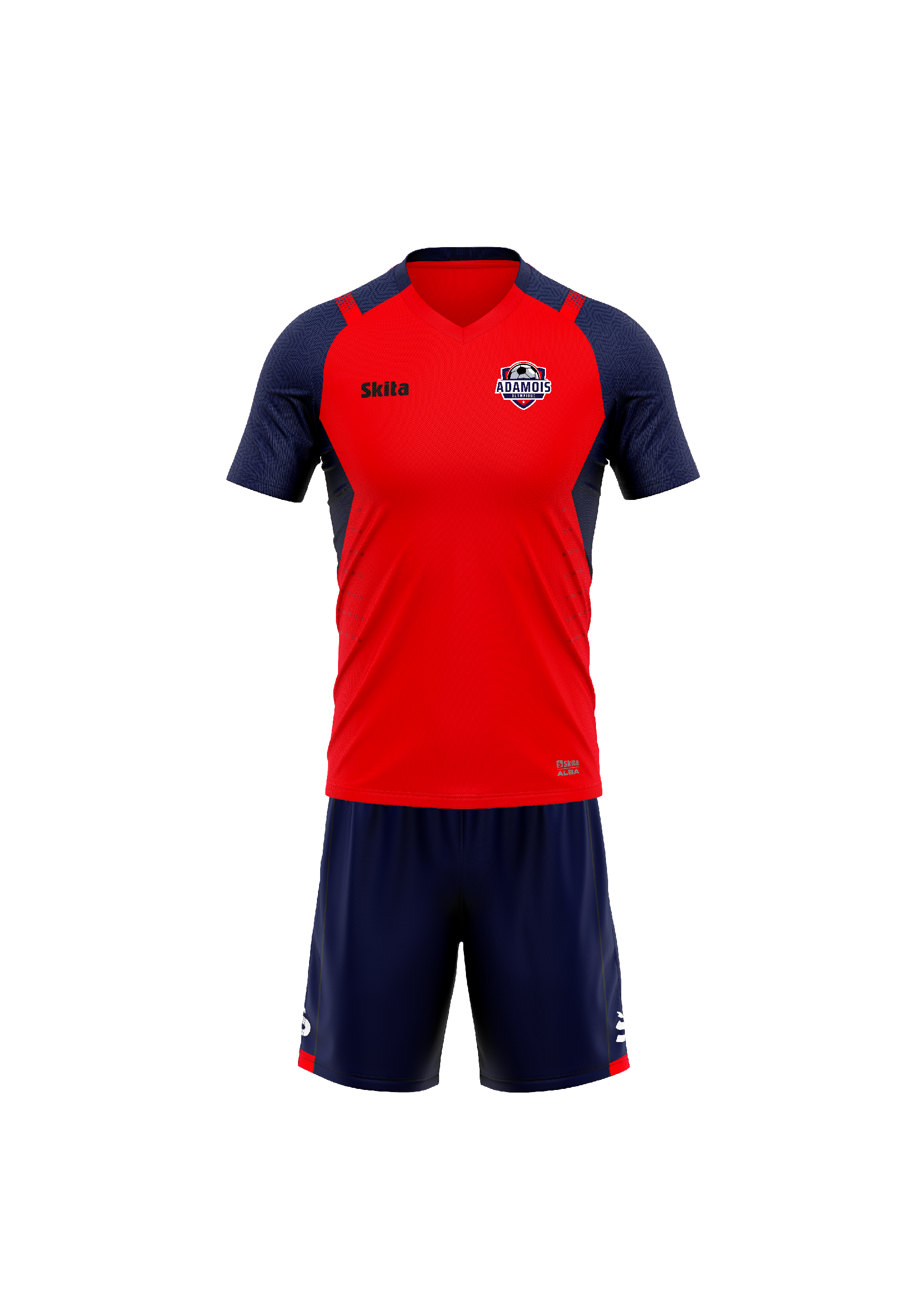 Maillot short ALBA rouge/bleu nuit (OLYMPIQUE ADAMOIS 95)